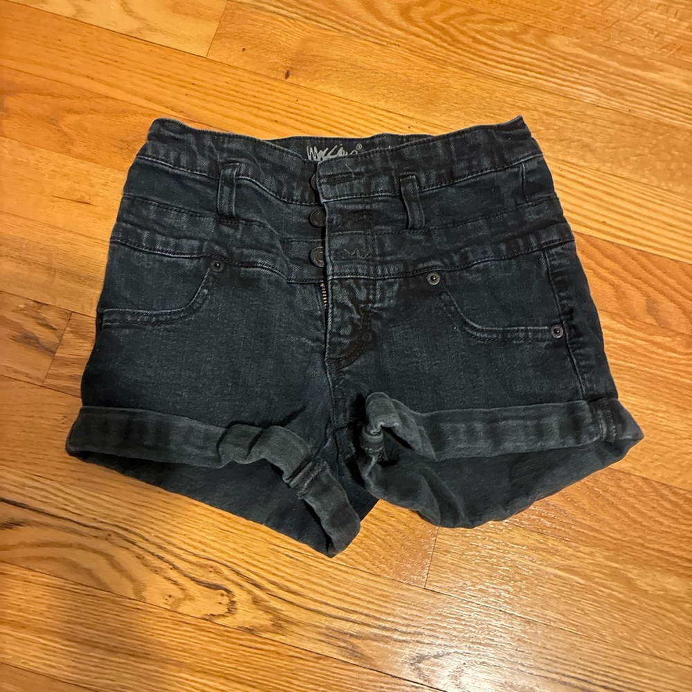 Mossimo Supply Co Faded Black High Waist Denim Shorts
